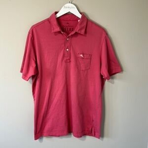 TOMMY BAHAMA Mens Relax Pima Cotton Short Sleeve Polo Pink Sz M